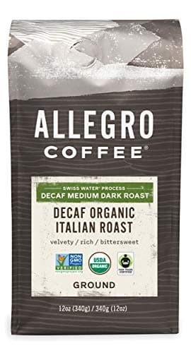 Allegro Coffee Decaf Organic Italian Roast Ground Coffee, 12 Ounce (Pack of 1)