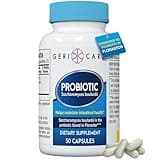 GeriCare S. Boulardii Probiotic Saccharomyces Boulardii - Probiotics for Digestive Health for Women & Men - 500mg - Compare to The Active Ingredient in Florastor Probiotic Gut Formula (50 Capsules)
