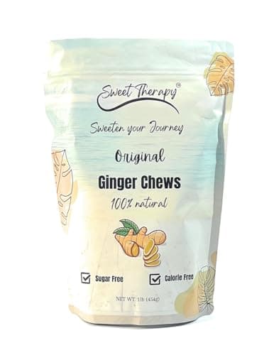 Sweet Therapy Delicious Ginger Chews Sugar Free - Sugar free ginger candy - Sugar free Candy -Sugar free snacks -Zero sugar candy - Calorie free candy