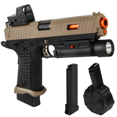 Gel Toys X5,Upgrade Version for X2 Full Auto Gel Toys with Goggles and Drum,for Christmas Easter Outdoor Games, Ages 14 Years Old and up and Adults,Sandy