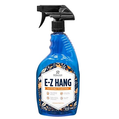 Roman’s E-Z Hang Peel & Stick Wallpaper Helper, Clear, Non-Staining, 32 Fluid Ounces