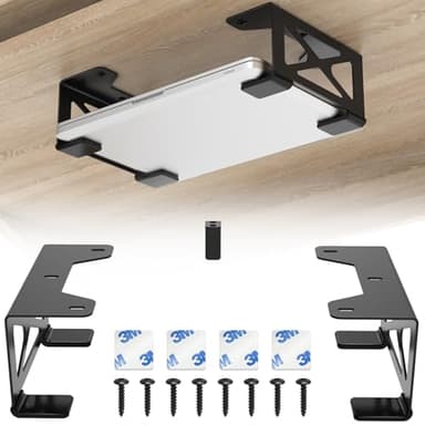 woiron Under Desk Laptop Mount, Metal Under Desk Shelf Holder Compatible for MacBook,Mini PC,Xbox Series S,Xbox One S/X, Under Laptop Storage Mount
