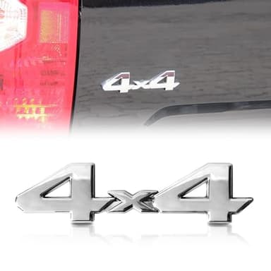 3D Raised ABS Universal 4x4 Decal Blackout Emblem Sticker Full Coverage 3/M Adhesive Replacement for Toyota Tundra Tacoma Dodge Ram etc (Silver)