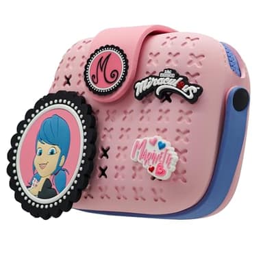 Miraculous Ladybug - Pop n' Swop Marinette Pink Purse for Girls and Women, with 3 Clip-on Badges, Handle and Zipper, Lightweight Durable Waterproof Handbag (Wyncor)