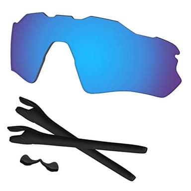 Predrox Blue Mirror Radar EV Path Lenses & Rubber Kits Replacement for Oakley Sunglass OO9208 Polarized