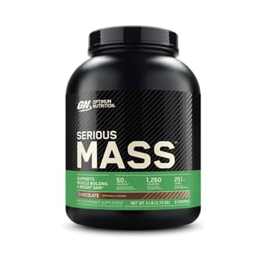 Optimum Nutrition Serious Mass, Weight Gainer Protein Powder, Mass Gainer, Vitamin C and Zinc for Immune Support, Creatine, Chocolate, 6 Pound (Packaging May Vary)