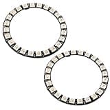 Sparkleiot 24 Bits WS2812 RGB LED Ring 24 X 5050 WS2812B LED with Integrated Driver Individual Addressable Programmable for Arduino Raspberry Pi ESP32 (Pack of 2pcs)