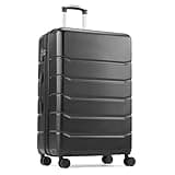 Simple Deluxe 28 Inch Hardside Carry On Luggage, Suitcase with Double Spinner Wheels & TSA Lock, Hard Shell, Expandable Rolling Lightweight, Black