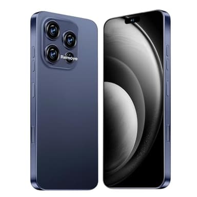 Ecshock 15PM 5G Unlocked Smartphone,16GB+512GB Fully Cell Phone for Android 14, 6.8" Unlocked Cell Phone, 6800mAh, 48MP+108MP Dual Camera/Dual SIM/Fingerprint Lock/Face (Dark Blue)