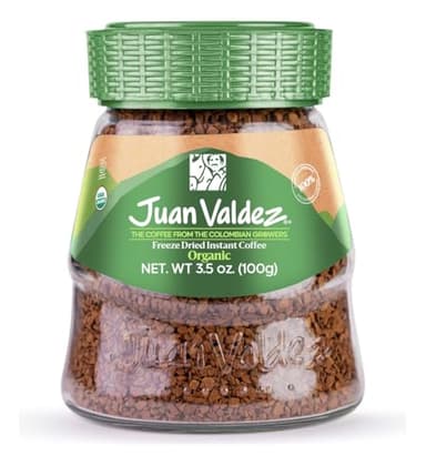 Juan Valdez Organic Freeze Dried Coffee, Classic Flavor 3.5 OZ - 100% Colombian Coffee USDA Organic Certified