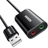 UGREEN External USB Sound Card Jack USB Adapter for Computer, PS5, PS4, USB Audio Stereo Adapter External Sound Card (Black)