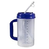 Vakly Hospital Carafe Insulated Double-Walled Water Tracking Thermos – 32 oz capacity Hot and Cold Refillable Water Bottle – With Flexible Straw and Pouring/Sipping Spout (1)