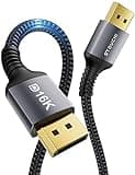 Stouchi 10FT/3M DisplayPort 2.1 Cable, 16K@60Hz, 8K@60Hz, 4K@144Hz, 1080P@240Hz, FreeSync, G-Sync, HDR10, Compatible with Samsung, BenQ, Dell, LG, HP, ASUS, Acer, iiyama, Alienware Monitors