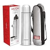 Milton Thermosteel Flip Lid 1000, Double Walled Vacuum Insulated Thermos 1000 ml | 34 oz | 1 Ltr | 24 Hours Hot and Cold Water Bottle with Cover, Stainless Steel, BPA Free,Leak Proof | Silver