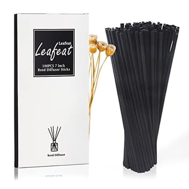 100PCS Reed Diffuser,7 Inch Aromatherapy Diffuser Black Fiber Sticks-Black Reed Diffuser Sticks for Home Office Spa and Bedroom