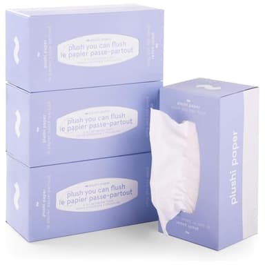 Septic Safe Tube Free Toilet Paper- 4-Ply, Quick-Dissolving, Biodegradable Tissue for RV, Campers & Marine Use- Mom-Approved Soft Toilet Paper for Kids, Seniors & Travel Adventures- 4 Boxes, 320 Wipes