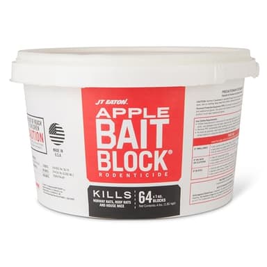 Bait Block Apple Flavor Rodenticide – 4 lb. Pail – Effective Rodent Control Bait Blocks – Long-Lasting and Easy to Use