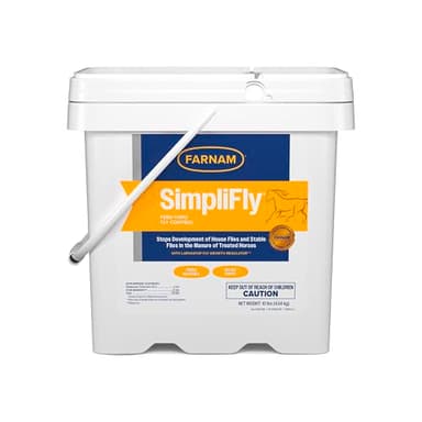 Farnam SimpliFly Feed Through Fly Control for Horses 10 lbs, 160 Day Supply, EPA Approved, Palatable Pellets, Prevents Stable Flies and Manure Breeding
