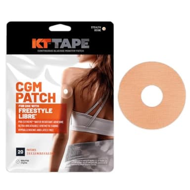 KT Tape, Freestyle Libre CGM Patch, Pro Extreme Water Resistant Adhesive, Ultra-Breathable Synthetic Fabric