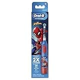 Oral-B Kid's Battery Toothbrush Featuring Marvel's Spiderman, Soft Bristles, Replaceable Brush Head, for Kids 3+