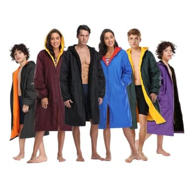 Adoretex Unisex Waterproof Swim Parka, Quick-dry Warm Coat Water Sports Jacket for Adults & Kids-PK005-Black/Black-AS