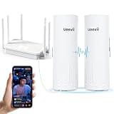 UeeVii CPE450 Wireless Bridge and WR3000K WiFi Router Kit, 5.8G 3KM Point to Point Wireless Bridge Outdoor to Shop Barn Garage Building Network Kit Solution, Outdoor WiFi Bridge(2PCS), Plug and Play