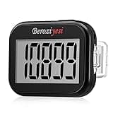 3D Pedometer for Walking, Simple Step Counter for Walking with Removable Clip and Lanyard, Accurate Pedometers for Steps, Step Tracker with Large Display for Men Women and Kids (Black)