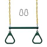Jungle Gym Kingdom Swing Sets for Backyard, Monkey Bars & Swingset Accessories - Set Includes 18" Trapeze Swing Bar & 48" Heavy Duty Chain with Locking Carabiners - Outdoor Play Equipment (Green)
