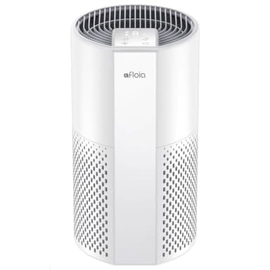 Afloia Air Purifier for Home, 4-in-1 Washable Filter for Allergies, Covers Up to 1076 ft², Quiet Operation, Auto Shut-Off & Night Light, Removes Pet Dander, Pollen, Dust, Mold, and Smoke, White,Pluto