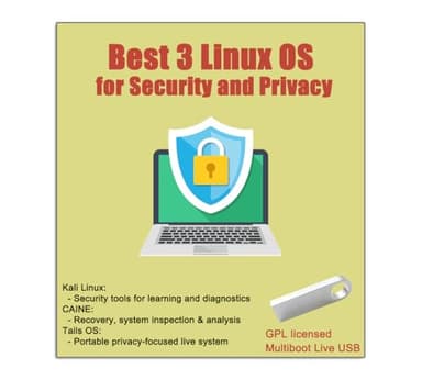 EZITSOL USB for Kali 2025,Tails 6.19,caine 13 | 3IN1 Bootable USB Flash Drive for IT Training and Security Learning (32GB) | 64-Bit Security & Privacy Toolkit