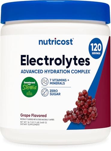Nutricost Electrolyte Complex Powder (120 Servings, Grape) - Hydration Supplement Drink Mix with Vitamins and Minerals