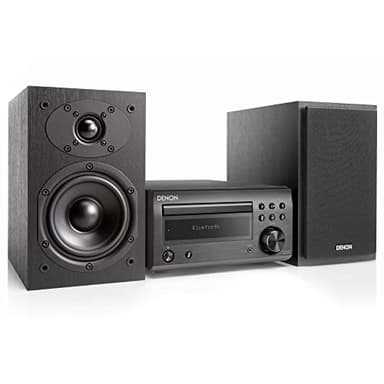 Denon D-M41 Home Theater Mini Amplifier and Bookshelf Speaker Pair - Compact HiFi CD Stereo System with Speakers, FM/AM Tuner, Wireless Bluetooth Amplifier | Perfect for Small Rooms and Home Cinema