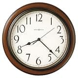 Howard Miller Kalvin Wall Clock, Wooden Finish Round White Dial Wall Mount, Battery Operated Arabic Numerals Quartz Movement Perfect for Room Decor, Office, Living Room & Home Decor