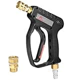 YAMATIC Pressure Washer Short Gun 5000 PSI - 3/8" Swivel Plug & M22-14mm Coupler, Power Washer Stubby Trigger Handle with 1/4" Quick Connect for Foam Cannon Car Wash