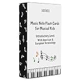 Learn to Read Music Flashcards by Lark & Wolf. 56 Large Size Music Note Theory Flashcards for Kids Piano
