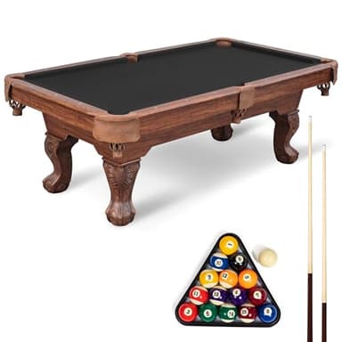 EastPoint 2.0 Billiard & Pool Table - 87 in Bar-Size, Black, Complete Set - Pro-Grade Bounce on Pool Tables - Built-in Leg Levelers for Adult Game Rooms - Accessory Kit for Billiards