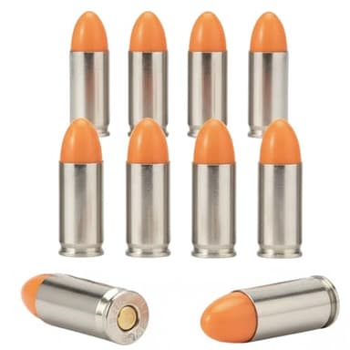 ST Action Pro 9mm Snap Caps - 10-Pack Inert Dummy Rounds for Dry Fire, Reloading & Malfunction Drills, Nickel Casing, Orange UV Insert, Veteran-Owned, Assembled in USA
