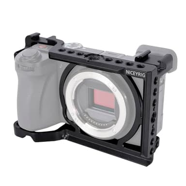 NICEYRIG Cage for Sony Alpha A6700 Mirrorless Camera, with QD Hole, NATO Rails and Cold Shoe Mounts - 567