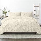 Kotton Culture Queen Duvet Cover 3 Piece Pinch Pleated 100% Egyptian Cotton with Zipper Closure & Corner Ties Breathable All Season 600 Thread Count Soft Sateen Weave (Queen/Full, Ivory)