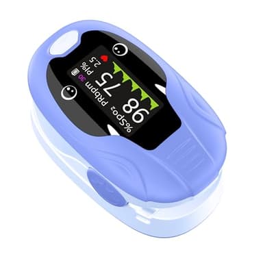 Pediatric Pulse Oximeter Fingertip with Alarm and 20 Memories, Blood Oxygen Monitor with Lanyard and Batteries