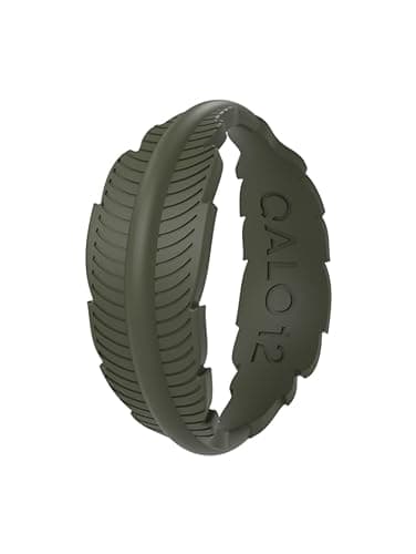 QALO Women's Rubber Silicone Ring, Serene Rubber Wedding Band, Breathable, Durable Engagement Silicone Ring, 6mm Wide 1.8mm Thick, Sage, Size 4