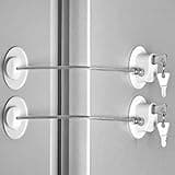 CICICO 2 Pcs Fridge Lock, Refrigerator Lock for Children, Mini Fridge Locks for Kids, Freezer Lock, Used in Refrigerator Door, Cabinets, Drawers, Toilet Seat (Pads Size: 2.1 x 1.5 in)