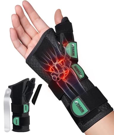 Oyakin Wrist Brace with Thumb Support for Carpal Tunnel, Thumb Brace for De Quervain's Tenosynovitis, Tendonitis, Thumb Spica Splint Right Hand, Wrist Support Men and Women