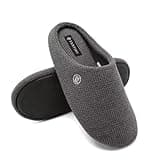 CIOR Unisex Men's and Women's Memory Foam Slippers Comfort Knitted Cotton-blend Closed Toe House Shoes Indoor Scuff -U118WMT002-darkgray-M-44.45