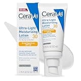 CeraVe Ultra-Light Moisturizing Lotion With SPF 30, Daily Face Moisturizer with SPF, Formulated with Hyaluronic Acid & Ceramides, Broad Spectrum SPF, Oil Free, Matte Finish, 1.7 Ounce