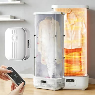 Automatic Vertical Garment Steamer System with Remote, 900W Wireless Steam Iron and Drying Station, Multi-Function Steam Closet for Full-Size Clothing and Fabric Care