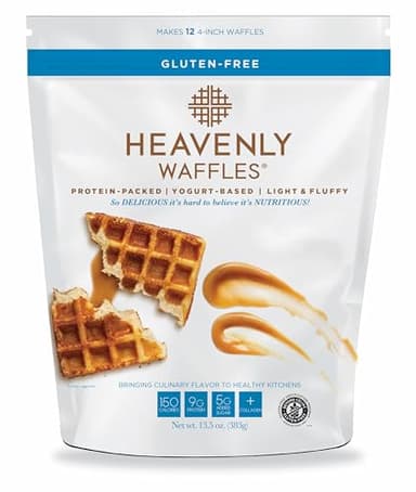 Heavenly Waffles® Mix, Gluten Free, 9g Protein, Yogurt Based, Healthy and Nutritiously Balanced, Superior Tasting Waffles and Pancakes, 13.5 oz Pouch