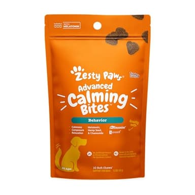 Zesty Paws Calming Chews for Dogs Composure & Relaxation for Everyday Stress & Separation Advanced Melatonin 10 Count