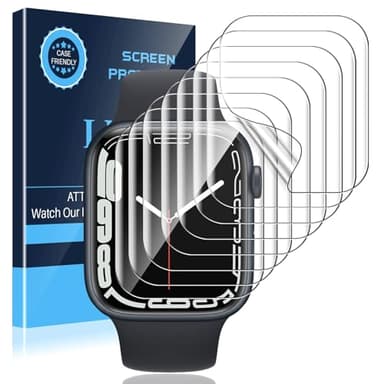 LK [8 Pack Apple Watch 40mm Screen Protector Compatible for Apple Watch Series 6/5 / SE 2 / SE 40mm Series 7 41mm, Self-Healing TPU Material, Scratch-Resistant, Bubble-Free, Ultra-Thin Film,