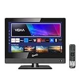 Supersonic SC-1520VTV 15.6 inch Smart AC/DC LED TV, Powered by VIDAA, 1080p, WiFi, Built-in Speakers, USB, 3X HDMI ARC, For Kitchen, RV, Boat, Truck, Playroom, Room, Remote, DC Car Cord INCLUDED-Black